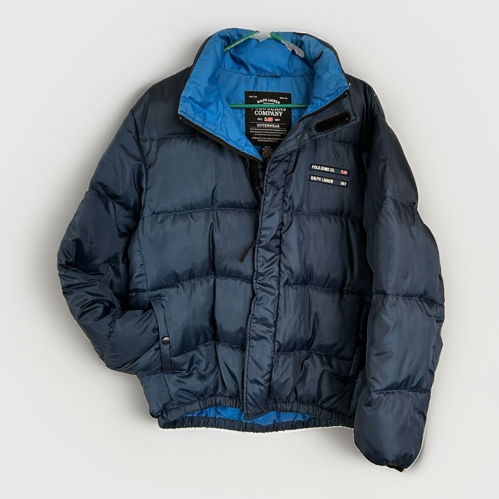 Polo Jeans Co. Outerwear Ralph Lauren Y2K Streetwear Down Puffer Jacket Blue M